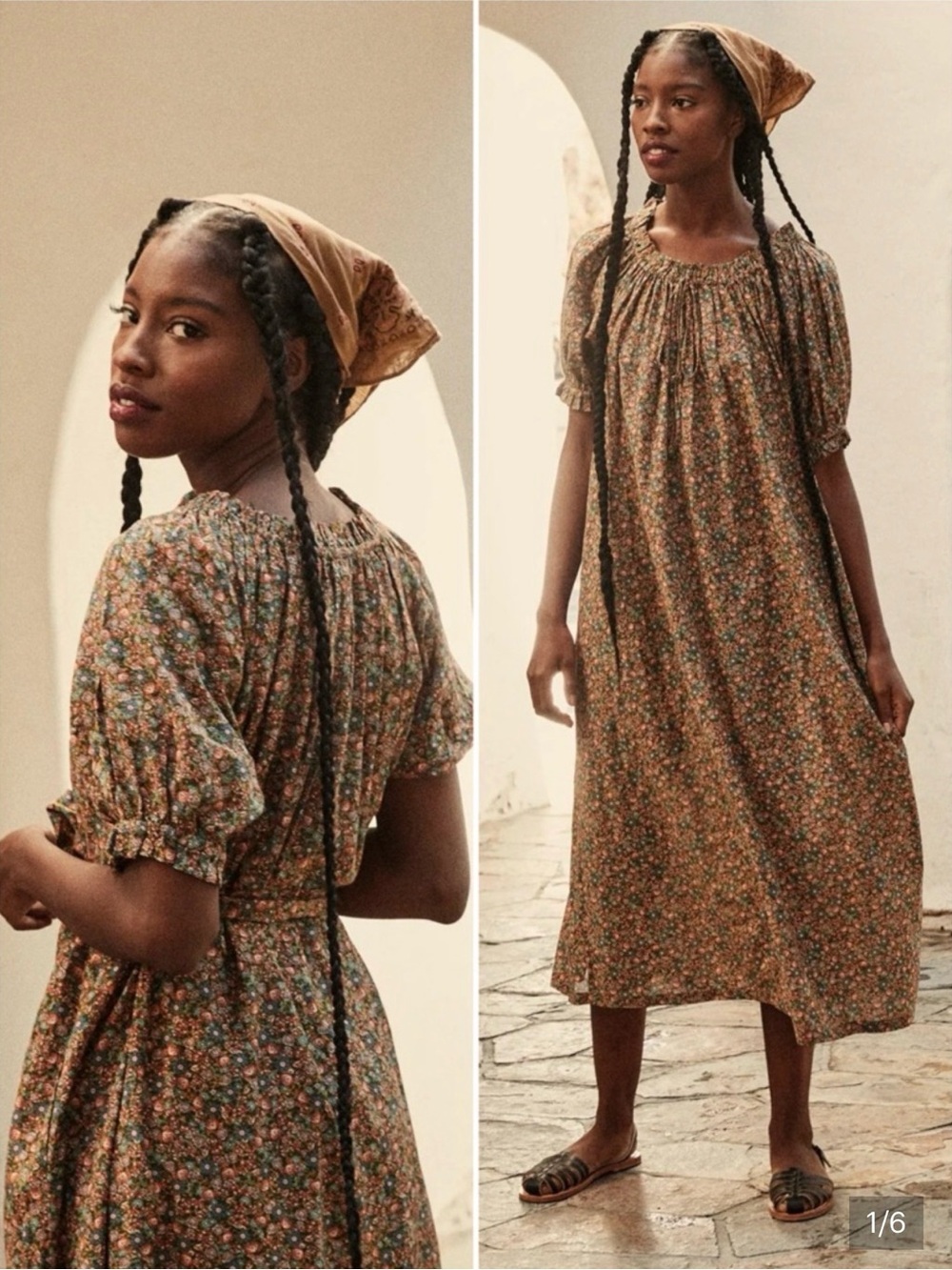 SOLD | Doen Safflower Midi Dress in Yellow Laurel Rose Canyon